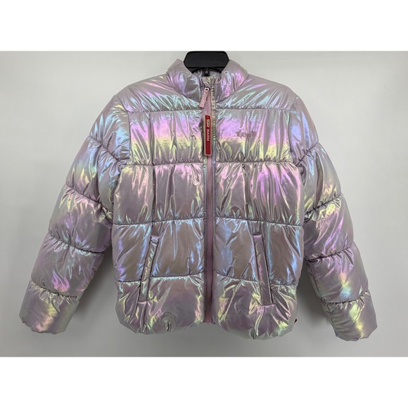 Levi's Other - Levis Girls Iridescent Puffer Jacket Coat Holographic Pink Purple XL 13-15 Years